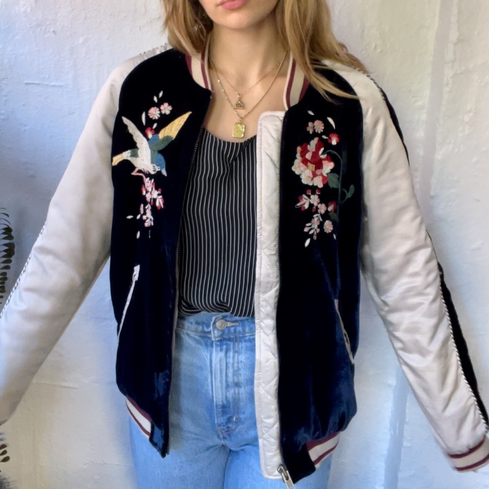 Free People Velvet Bomber Jacket